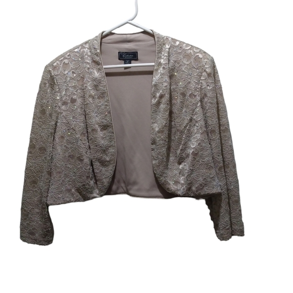 Dress Barn Collections Formal Halter Beaded Dress with Matching Jacket Plus 20 - Picture 12 of 16